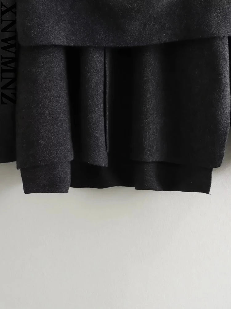  Asymmetric Scarf Knit Coat